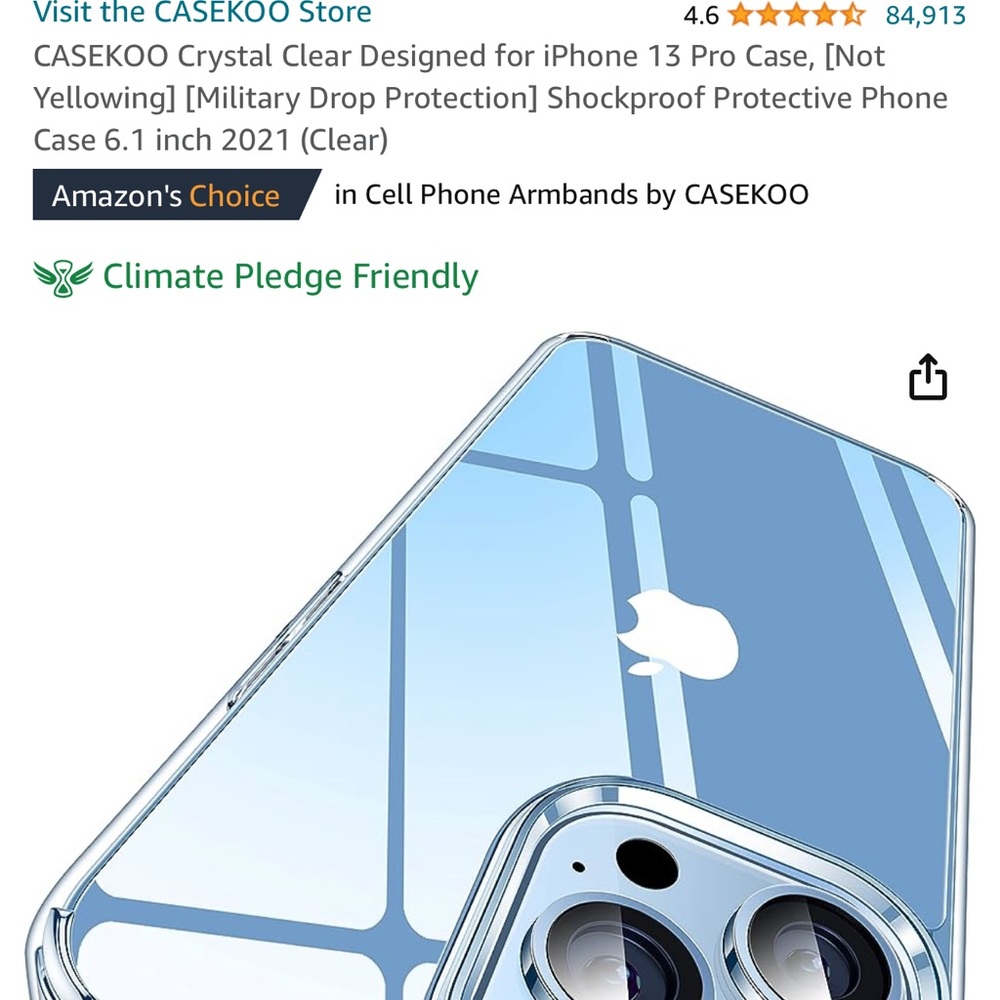 2 Clear cases and 1 screen protector for iPhone 13 Pro